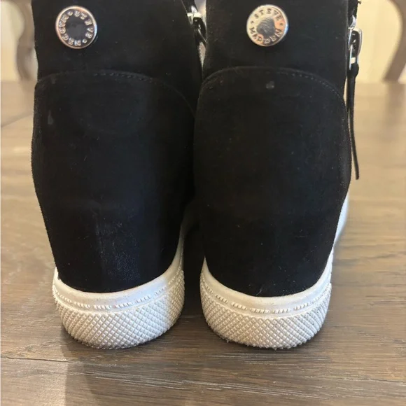 Black Suede Girls Boots - Picture 3 of 5